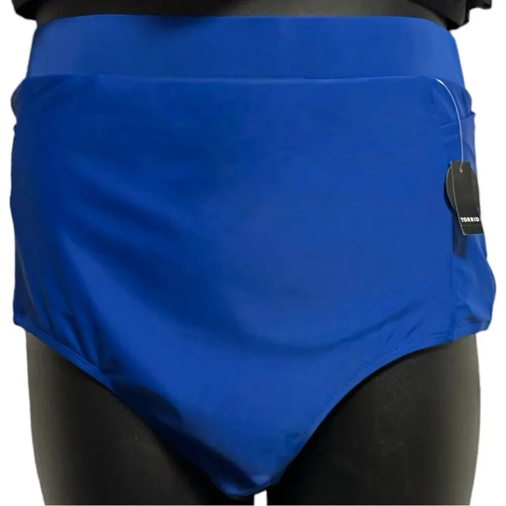 Torrid Blue Ultra High-Rise Active Swim Bottom with Pockets NWT 3 3XL